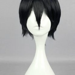 Black 30cm Laughing Under The Clouds Chutaro Kumo Cosplay Wig