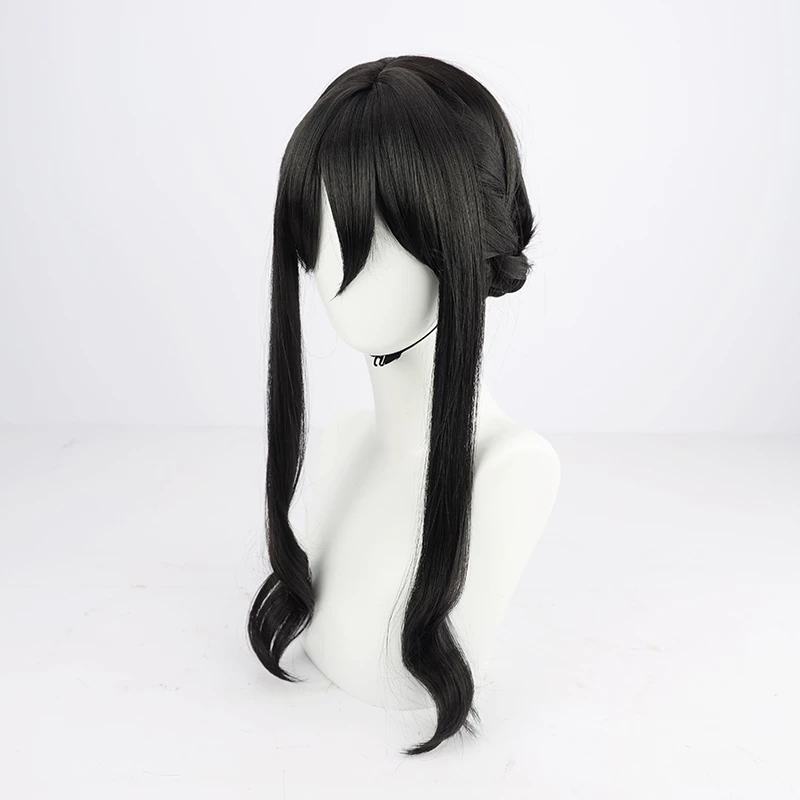 Black 50cm Arknights Ines Cosplay Wig 5 Black 50cm Arknights Ines Cosplay Wig - Image 3