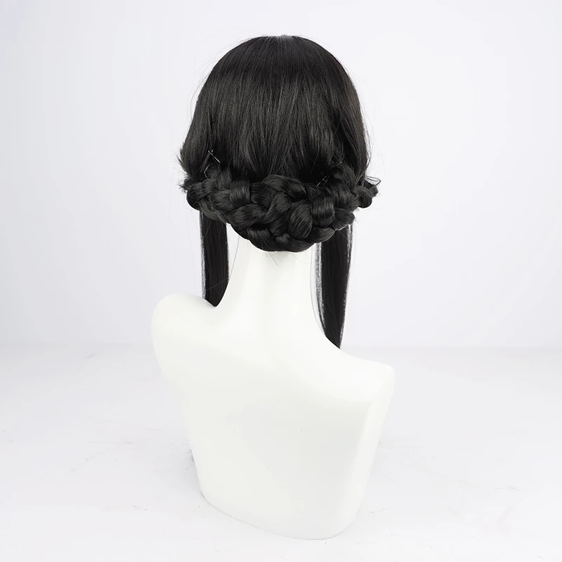 Black 50cm Arknights Ines Cosplay Wig 6 Black 50cm Arknights Ines Cosplay Wig - Image 4