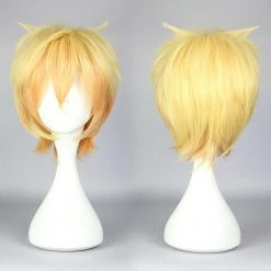 Golden 30cm Cute High Earth Defense Club Love! Yumoto Hakone Cosplay Wig