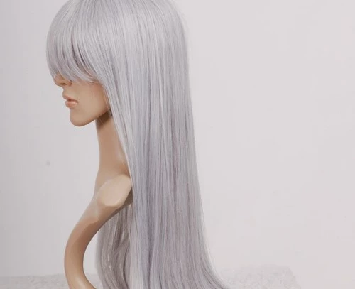 Mixed Silver 80cm Bleach Ukitake Jushirou Cosplay Wig 5 Mixed Silver 80cm Bleach Ukitake Jushirou Cosplay Wig - Image 3