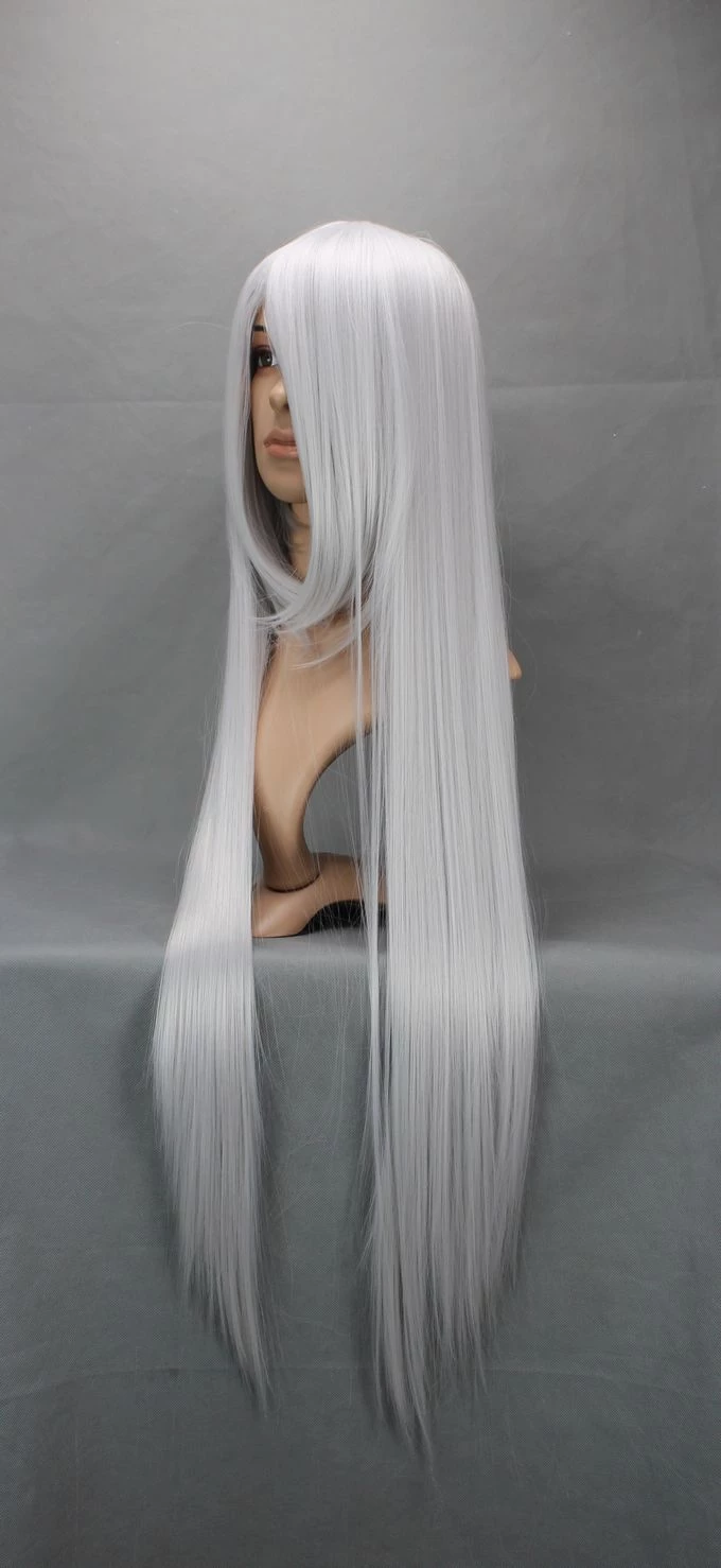 Silver 100cm Katekyo Hitman Reborn Superbi Squalo Nylon Cosplay Wig 5 Silver 100cm Katekyo Hitman Reborn Superbi Squalo Nylon Cosplay Wig - Image 3