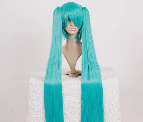 Green 120cm Vocaloid Hatsune Miku Nylon Cosplay Wig 4 Green 120cm Vocaloid Hatsune Miku Nylon Cosplay Wig - Image 2