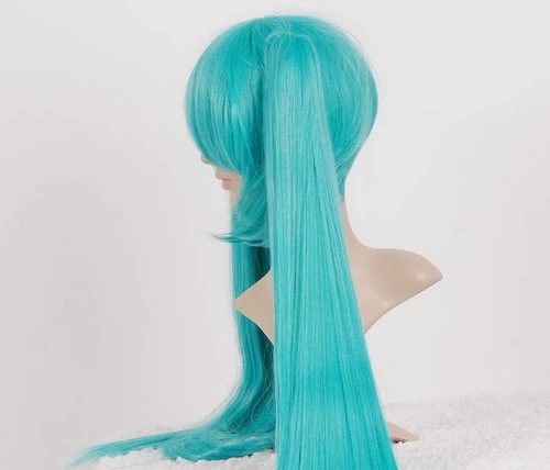 Green 120cm Vocaloid Hatsune Miku Nylon Cosplay Wig 5 Green 120cm Vocaloid Hatsune Miku Nylon Cosplay Wig - Image 3