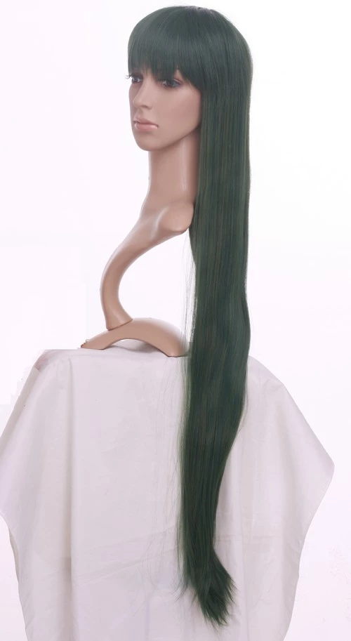 Dark Green 100cm Sailor Moon Sailor Pluto Meiou Setsuna Cosplay Wig 7 Dark Green 100cm Sailor Moon Sailor Pluto Meiou Setsuna Cosplay Wig - Image 5