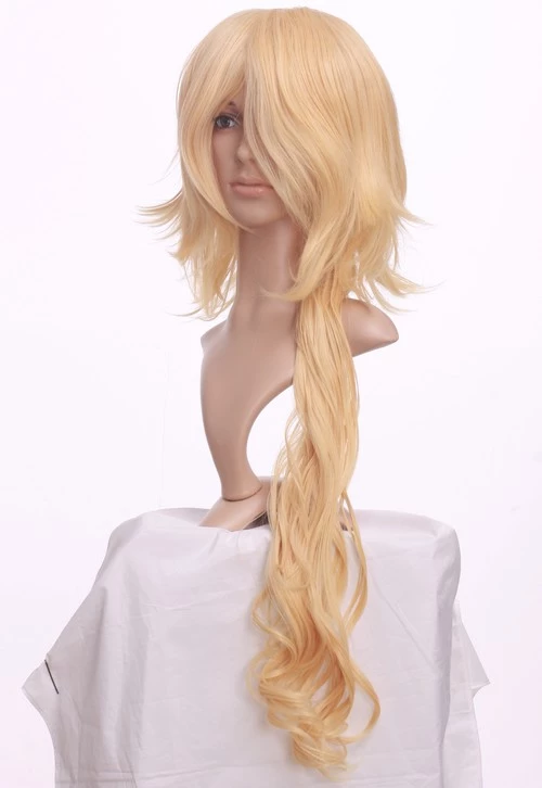 Gold 100cm ZONE-00 BENTEN Nylon Cosplay Wig 6 Gold 100cm ZONE-00 BENTEN Nylon Cosplay Wig - Image 4