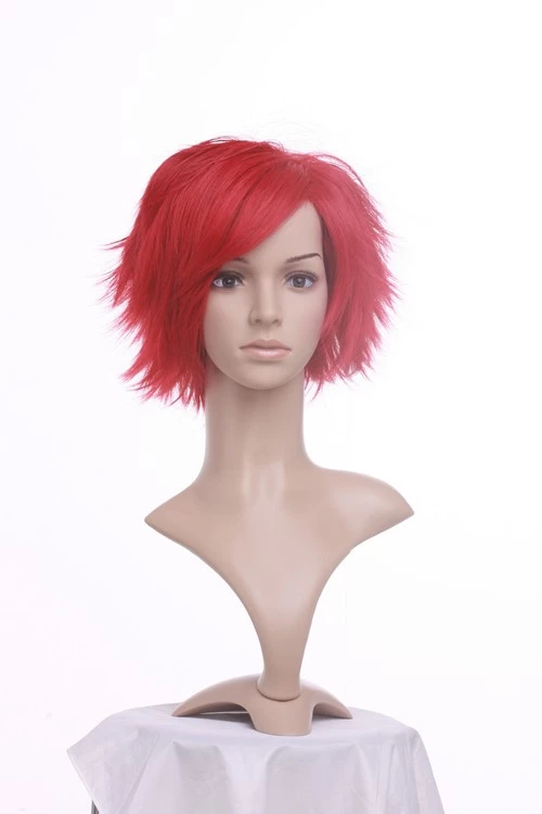 Red 32cm Bleach Haineko Nylon Cosplay Wig 7 Red 32cm Bleach Haineko Nylon Cosplay Wig - Image 5