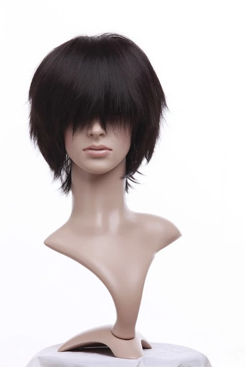 Black 32cm Katekyo Hitman Reborn! Hibari Kyoya Cosplay Wig 4 Black 32cm Katekyo Hitman Reborn! Hibari Kyoya Cosplay Wig - Image 2