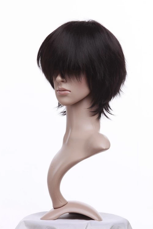 Black 32cm Katekyo Hitman Reborn! Hibari Kyoya Cosplay Wig 6 Black 32cm Katekyo Hitman Reborn! Hibari Kyoya Cosplay Wig - Image 4