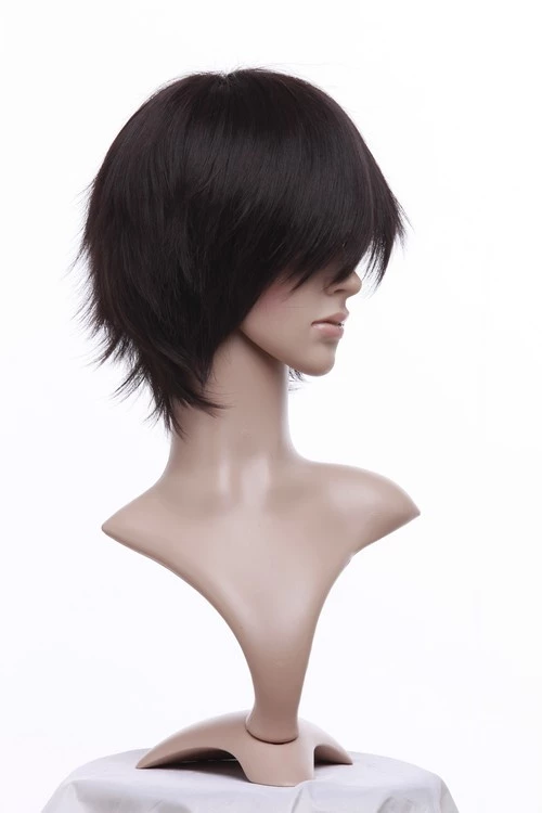 Black 32cm Katekyo Hitman Reborn! Hibari Kyoya Cosplay Wig 5 Black 32cm Katekyo Hitman Reborn! Hibari Kyoya Cosplay Wig - Image 3