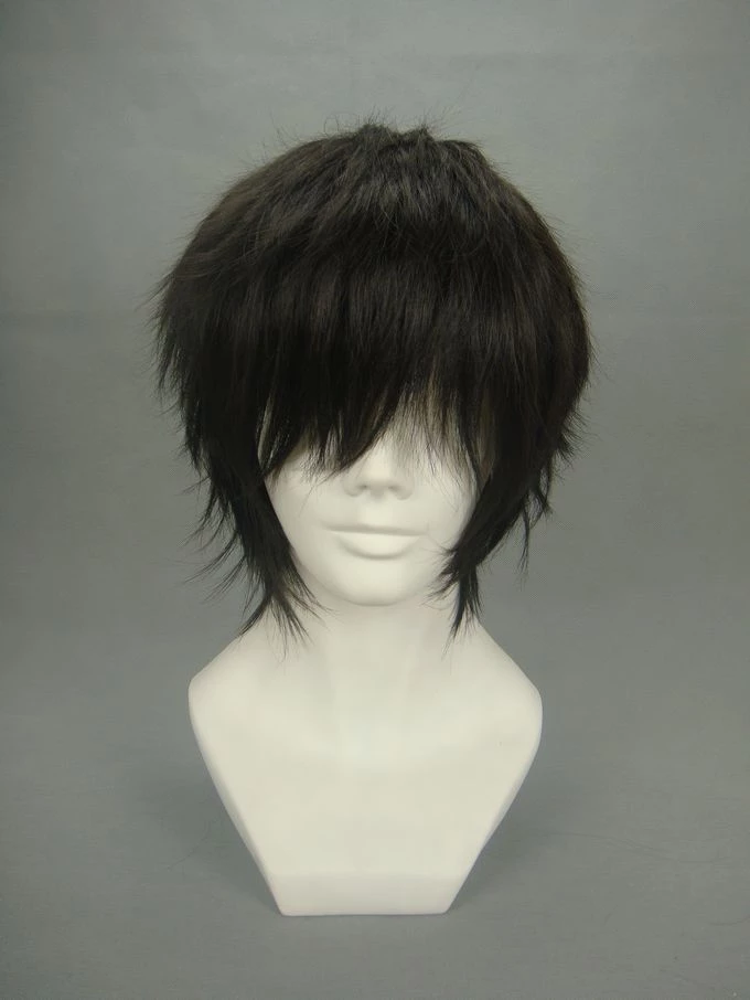 Black 32cm Katekyo Hitman Reborn! Lambo Cosplay Wig 4 Black 32cm Katekyo Hitman Reborn! Lambo Cosplay Wig - Image 2