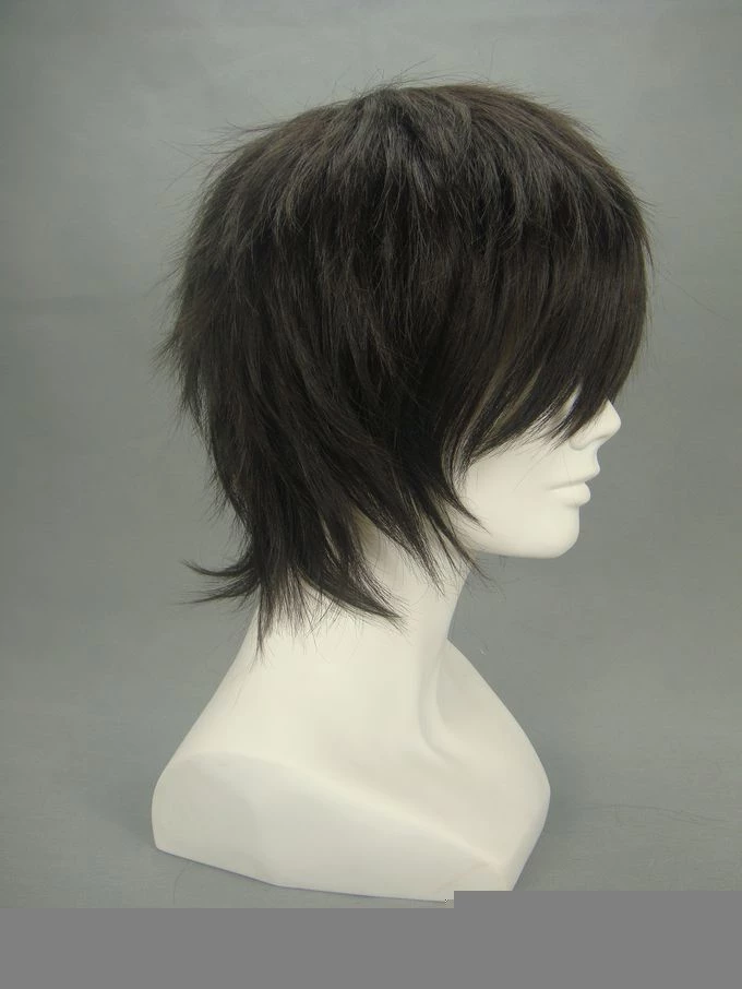 Black 32cm Katekyo Hitman Reborn! Lambo Cosplay Wig 5 Black 32cm Katekyo Hitman Reborn! Lambo Cosplay Wig - Image 3