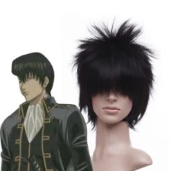 Black 30cm Gintama Hijikata Toushirou Cosplay Wig