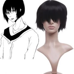 Black 32cm Katekyo Hitman Reborn! Kakimoto Chikusa Cosplay Wig