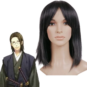 Black 40cm Hakuouki Yamanami Keisuke Cosplay Wig
