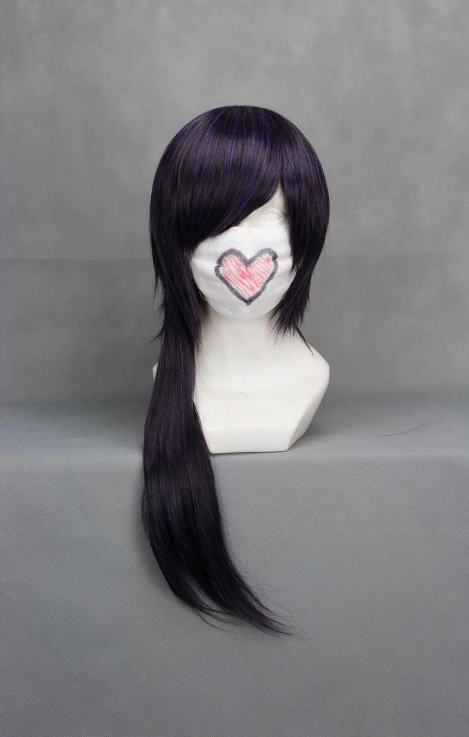 60cm Black Purple Hakuouki Saitou Hajime Cosplay Wig 4 60cm Black Purple Hakuouki Saitou Hajime Cosplay Wig - Image 2