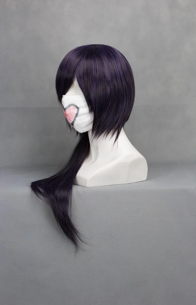 60cm Black Purple Hakuouki Saitou Hajime Cosplay Wig 5 60cm Black Purple Hakuouki Saitou Hajime Cosplay Wig - Image 3