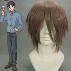 Brown 32cm Chobits Shinbo Hiromu Cosplay Wig