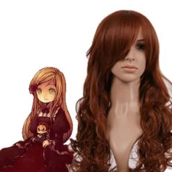 Brown 90cm Axis Powers Hetalia Elizabeta Hedervary Cosplay Wig