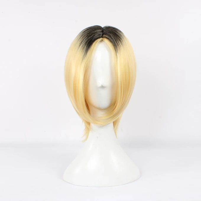 Golden And Black 40cm Haikyu!! Kenma Kozume Cosplay Wig 4 Golden And Black 40cm Haikyu!! Kenma Kozume Cosplay Wig - Image 2