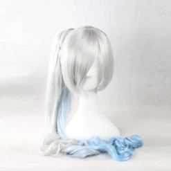 White And Blue 120cm RWBY "White" Trailer Cosplay Wig