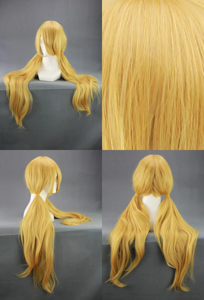 Yellow 90cm Good Luck Girl! Momiji Binbouda Cosplay Wig 4 Yellow 90cm Good Luck Girl! Momiji Binbouda Cosplay Wig - Image 2