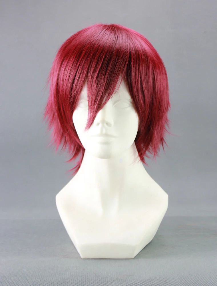 Red 35cm Mawaru Penguindrum Kanba Takakura Cosplay Wig 4 Red 35cm Mawaru Penguindrum Kanba Takakura Cosplay Wig - Image 2
