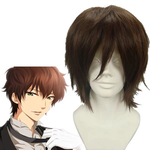 Dark Brown 32cm Code Geass Kururugi Suzaku Cosplay Wig