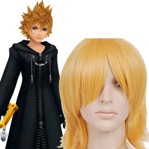 Gold 32cm Kingdom Hearts Roxas Cosplay Wig 3 Gold 32cm Kingdom Hearts Roxas Cosplay Wig