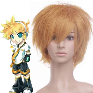 Golden 32cm Vacaloid Kagamine Len Cosplay Wig 3 Golden 32cm Vacaloid Kagamine Len Cosplay Wig