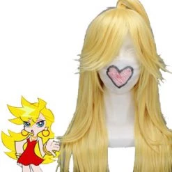Golden 80cm Panty & Stocking With Garterbelt Anarchy Panty Cosplay Wig