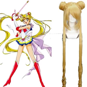 Golden 90cm Sailor Moon Serena Tsukino Cosplay Wig