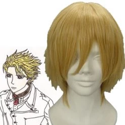 Light Gold 32cm Vampire Knight Hanabusa Aido Cosplay Wig