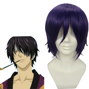 Purple 32cm Gintama Takasugi Shinsuke Nylon Cosplay Wig 3 Purple 32cm Gintama Takasugi Shinsuke Nylon Cosplay Wig