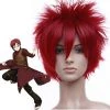 Red 30cm Naruto Sabakuno Gaara Cosplay Wig -Cosplay Shopper Store image red 30cm naruto sabakuno gaara cosplay wig 3 1