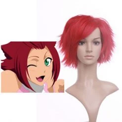 Red 32cm Bleach Haineko Nylon Cosplay Wig