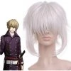 Silver 35cm Hakuouki Kazama Chikage Cosplay Wig 2 Silver 35cm Hakuouki Kazama Chikage Cosplay Wig -Cosplay Shopper Store image silver 35cm hakuouki kazama chikage cosplay wig 1 3 1