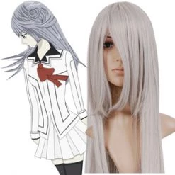 Silver Grey 100cm Vampire Knight Kurenai Maria Cosplay Wig