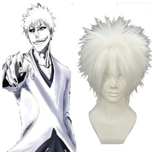 White 32cm Bleach Kurosaki Ichigo Nylon Cosplay Wig 3 White 32cm Bleach Kurosaki Ichigo Nylon Cosplay Wig
